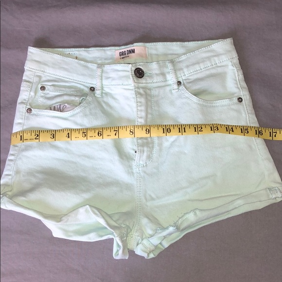 2/$20🔥GARAGE DENIM SHORTS IN BLACK AND MINT GREEN - Picture 7 of 8